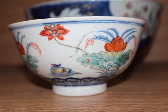 A Chinese bowl and a Chinese Imari bowl largest diameter 28cm